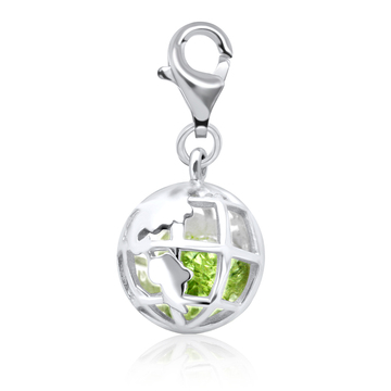 World With Stone Shaped Silver Charms CH-33